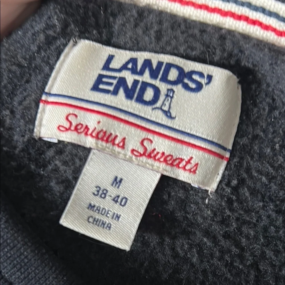 Lands' End Black Crewneck Sweater with Smooth Knit